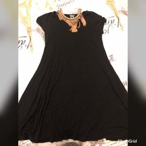 Black Cotton Skater Dress